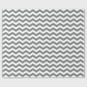 Papier Cadeau Moderne, classique, élégant gris blanc chevron (Plat)
