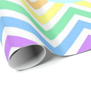 Papier Cadeau Moderne, cool, tendance arc-en-ciel coloré chevron