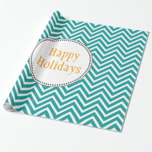 Papier Cadeau Moderne, cool, tendance chevron de Noël en sarcell