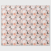 Papier Cadeau Moderne Cute Éffrayant Halloween Anniversaire (Plat)