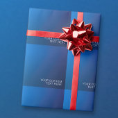 Papier Cadeau Moderne Dégradé Bleu Foncé & Texte Modifiable Mini