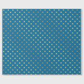 Papier Cadeau Moderne Design Gold et Royal Blue Pois (Plat)