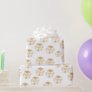 Papier Cadeau Moderne écriture Gold Minimaliste Je l'ai fait Di