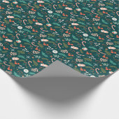 Papier Cadeau Moderne élégant Joyeux Noël vert (Coin)