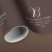 Papier Cadeau Moderne Élégant Nom commercial Monogramme | Brun f