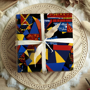 Papier Cadeau Moderne Énergétique Géométrique Africain-Américain