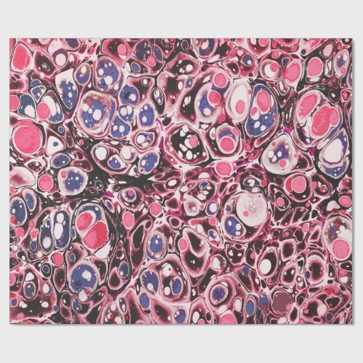 Papier Cadeau Moderne et design Abstrait en marbre rose bleu Mot (Plat)