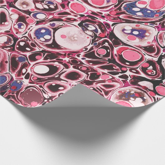 Papier Cadeau Moderne et design Abstrait en marbre rose bleu Mot (Coin)