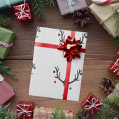 Papier Cadeau Moderne et drôle rennes de Noël abstraits sur blan