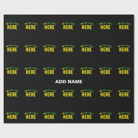 PAPIER CADEAU MODERNE ET MODERNE PERSONNALISABLE NOIR VÉRIFIÉ (Plat)