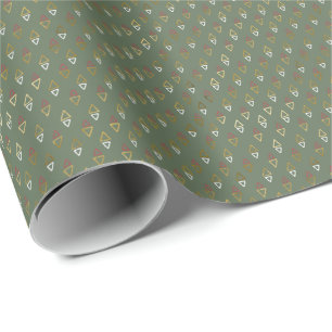 Papier Cadeau Moderne Faux Feuille Arbres de Noël Fêtes