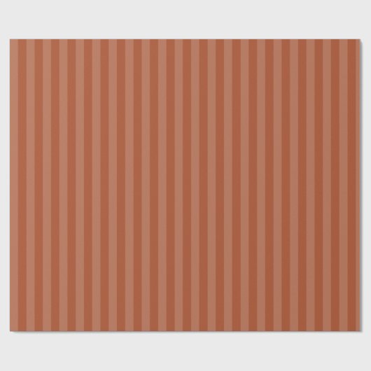 Papier Cadeau Moderne Fête de Noël Bande Tonale en Terracotta (Plat)