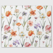 Papier Cadeau Moderne Fleur sauvage aquarelle Botanique Floral (Plat)