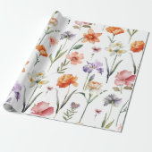 Papier Cadeau Moderne Fleur sauvage aquarelle Botanique Floral (Déroulé)