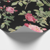 Papier Cadeau Moderne Floral rose Rose noir (Coin)