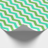Papier Cadeau Moderne, frais, tendance vert, chevron blanc (Coin)