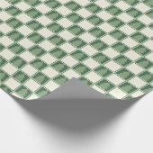 Papier Cadeau Moderne Gras Vert Noël À damiers Arbre Motif (Coin)