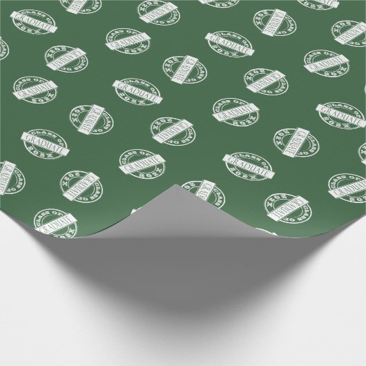 Papier Cadeau Moderne Green Custom Graduation Année d'études (Coin)