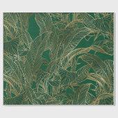 Papier Cadeau Moderne Green Gold Foliage Plante Design botanique (Plat)