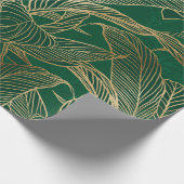 Papier Cadeau Moderne Green Gold Foliage Plante Design botanique (Coin)
