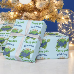 Papier Cadeau Moderne Jolie Journée De La Terre Tortue De Mer Te
