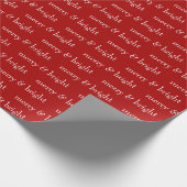 Papier Cadeau Moderne Joyeux & Lumineux Rouge Noël Fêtes de fin  (Coin)