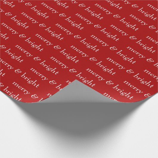 Papier Cadeau Moderne Joyeux & Lumineux Rouge Noël Fêtes de fin  (Coin)