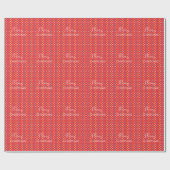 Papier Cadeau Moderne Joyeux Noël Rouge (Plat)