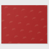 Papier Cadeau Moderne Joyeux Noël Rouge (Plat)