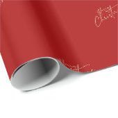Papier Cadeau Moderne Joyeux Noël Rouge (Coin rond)