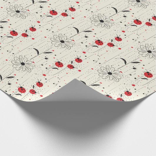 Papier Cadeau Moderne Ladybug Chic (Coin)