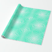 PAPIER CADEAU MODERNE LIGNE COULEUR VERT CLAIR (Déroulé)