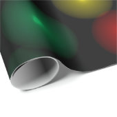 Papier Cadeau Moderne ludique luisant bokeh lumières de Noël fes (Coin rond)