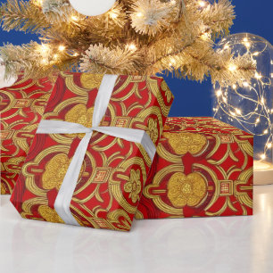 Papier Cadeau Moderne lunaire nouvelle année moderne motif asiat
