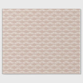 Papier Cadeau Moderne Mariés de frais Rose Blush (Plat)