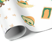 Papier Cadeau Moderne mignon Ramadan Aïd Moubarak blanc (Coin rond)