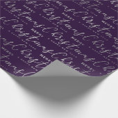 Papier Cadeau Moderne motif de texte « Joyeux Noël » en bleu ind (Coin)