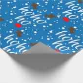 Papier Cadeau Moderne Noël aqua "Ho-Ho-Ho" Script (Coin)