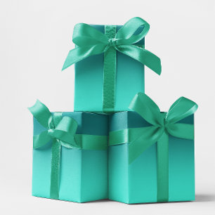 Papier Cadeau Moderne Ombré Turquoise Et Bleu Cyan