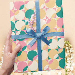 Papier Cadeau Moderne Pastel Retro Boho Abstrait