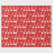 Papier Cadeau Moderne Red Fa La La La Christmas Chanson Typograp (Plat)