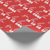 Papier Cadeau Moderne Red Fa La La La Christmas Chanson Typograp (Coin)