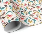 Papier Cadeau Moderne Romantique Élégant Mariage de couronne flo (Coin rond)