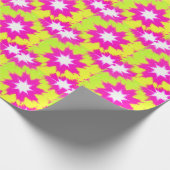 Papier Cadeau Moderne Rose éblouissant vert Jaune teinture à tar (Coin)