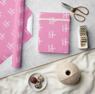 Papier Cadeau Moderne rose élégant 21e anniversaire