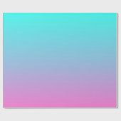 Papier Cadeau moderne rose printanier turquoise ombre mariage fa (Plat)