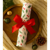 Papier Cadeau Moderne Rouge & Vert Noël Floral Pattern Falala