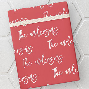 Papier Cadeau Moderne Simple Chic Votre Motif de nom de famille