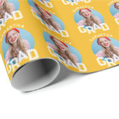 Papier Cadeau Moderne Simple High School - Photo Graduation (Coin rond)