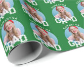 Papier Cadeau Moderne Simple High School - Photo Graduation (Coin rond)